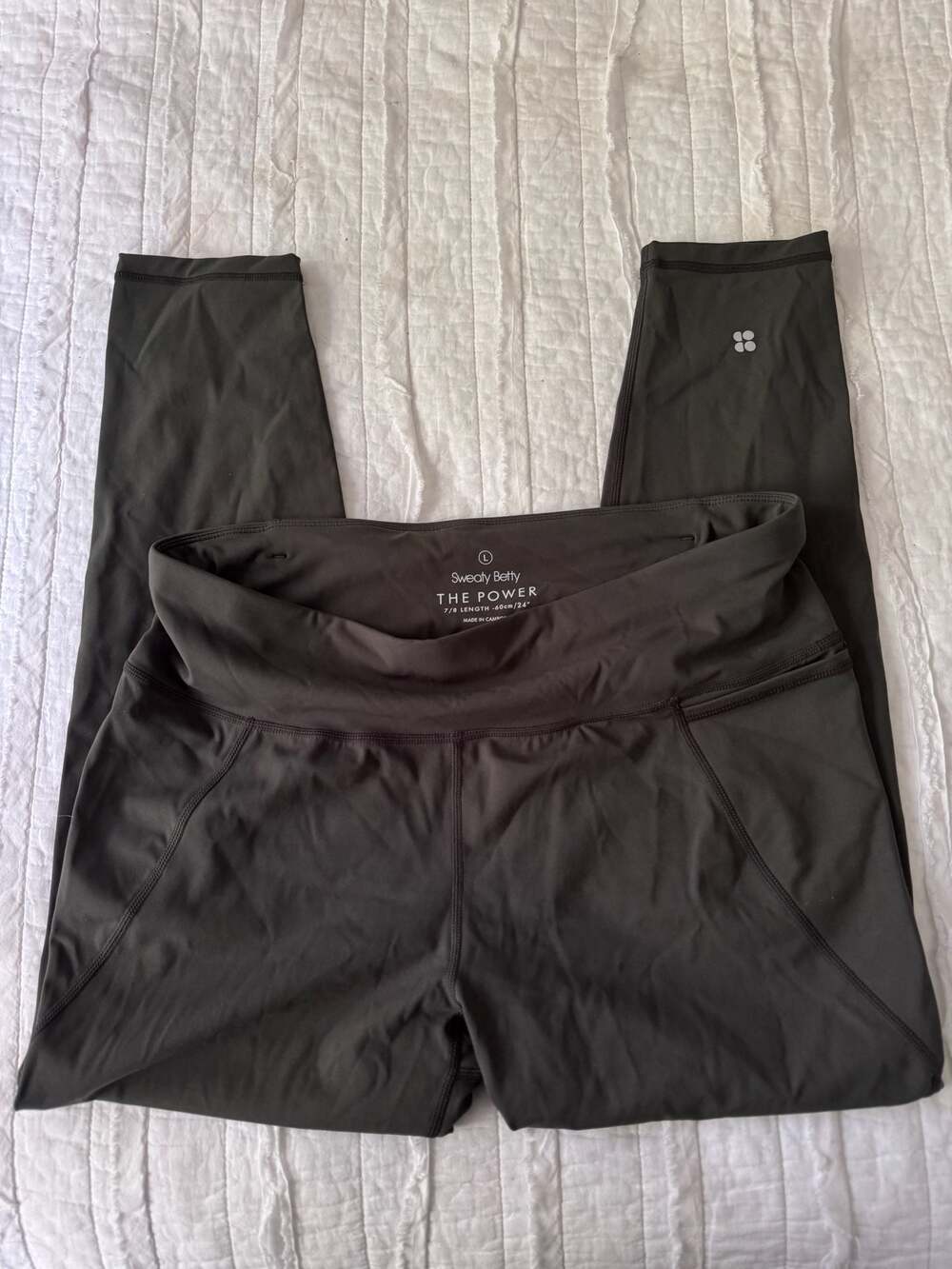 Sweaty Betty Power Workout 7/8 Leggings Forest Green Size L